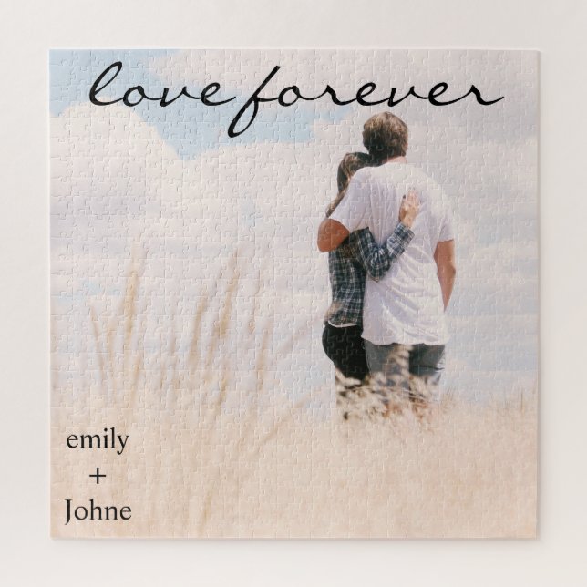 Wedding Forever Names Date Photo Jigsaw Puzzle (Vertical)