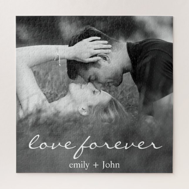 Wedding Forever Names Date Photo Jigsaw Puzzle (Vertical)