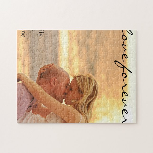 Wedding Forever Names Date Photo Jigsaw Puzzle (Horizontal)