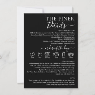 Wedding Formal Black Finer Details Invitation