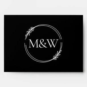 Wedding Formal Black Invitation Color Palette Envelope