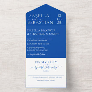 Wedding Formal Cobalt Blue Kindly Reply invite
