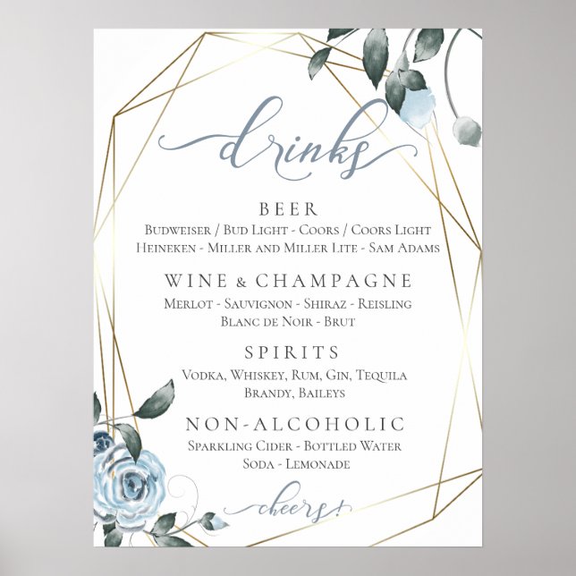 Wedding Full Bar Menu Sign (Front)