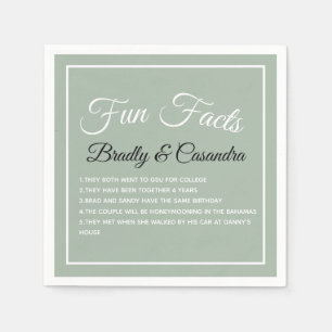  Wedding Fun Fact Solid colour Sage green Napkin