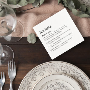 Wedding Fun Facts Cocktail Napkin