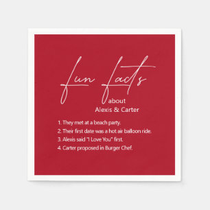 Wedding Fun Facts On Red Napkin