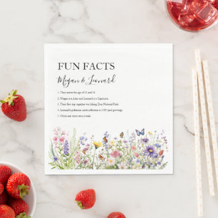 Wedding Fun facts wildflowers garden floral Napkin