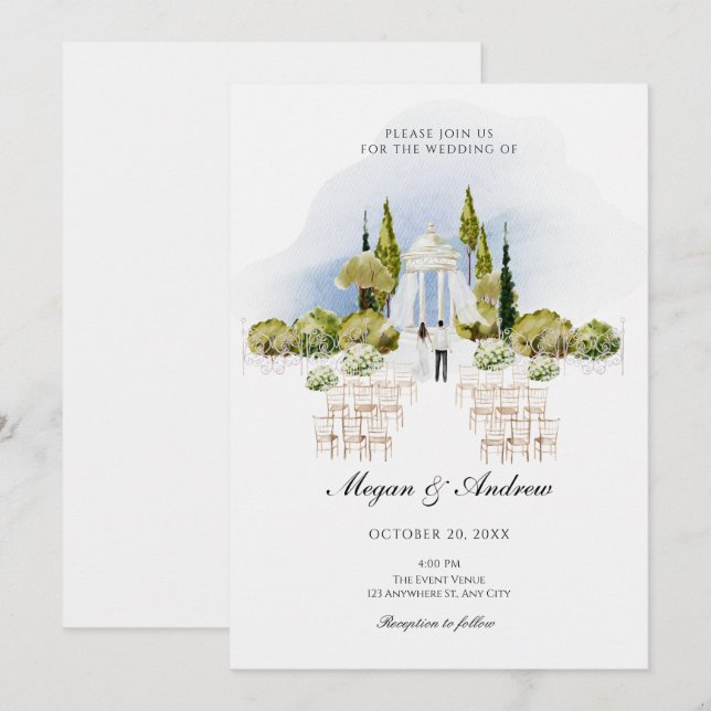 Wedding garden decoration Invitation (Front/Back)