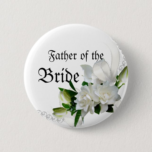 Wedding Gardenias 6 Cm Round Badge (Front)