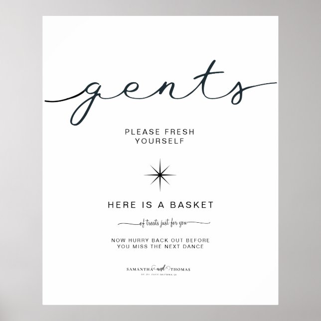 Wedding Gents Bathroom Basket  Poster (Front)