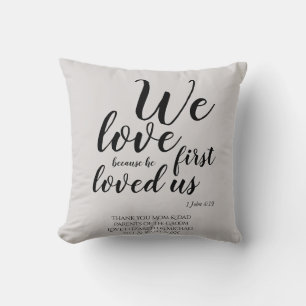Wedding Gift 4 Parents Bride Groom Catholic Verse Cushion