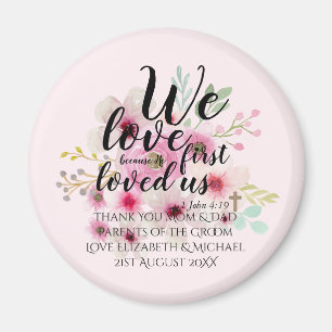 Wedding Gift 4 Parents Bride Groom Catholic Verse Magnet