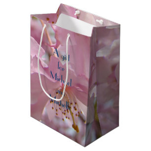 Wedding Gift Bag Groom Brides Name Love Flowers