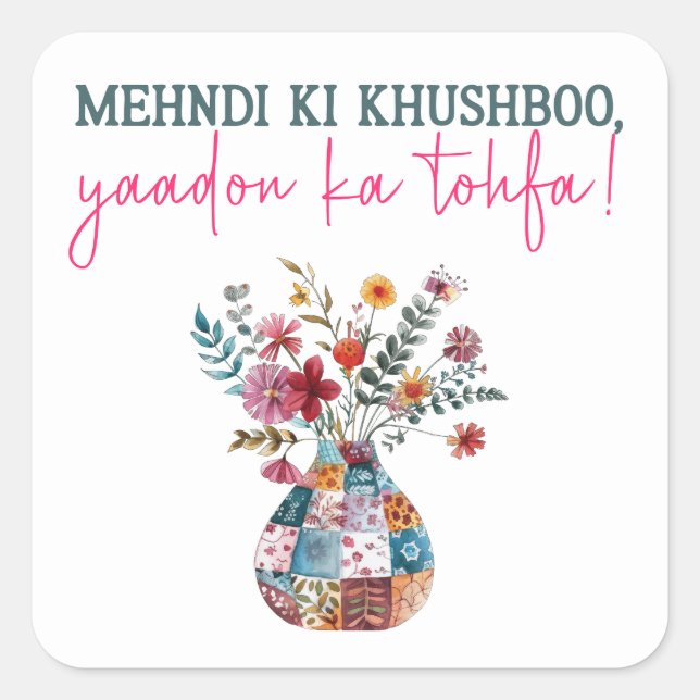 wedding gift bag square sticker (Front)