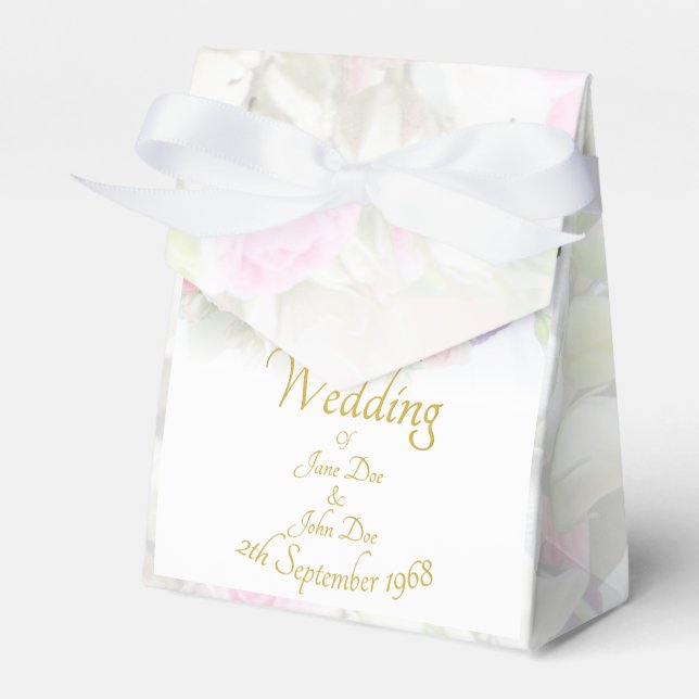 Wedding Gift - Bride with colourful wedding bouque Favour Box (Front Side)