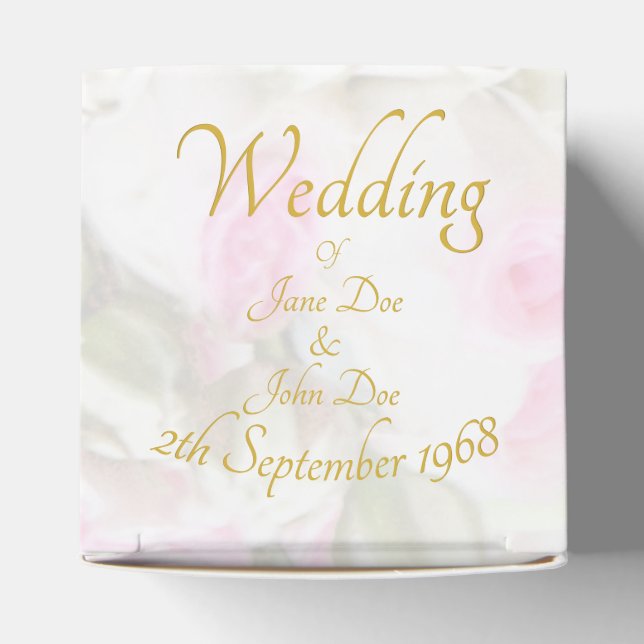 Wedding Gift - Bride with colourful wedding bouque Favour Box (Top)