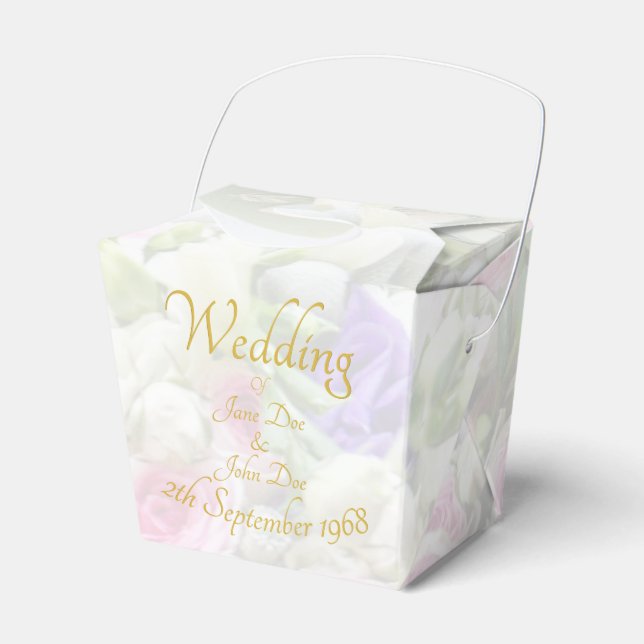 Wedding Gift - Bride with colourful wedding bouque Favour Box (Front Side)