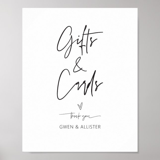 Wedding Gift Card Sign Table Reception Poster (Front)