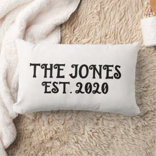 WEDDING GIFT CUSTOM LUMBAR WHITE PILLOW