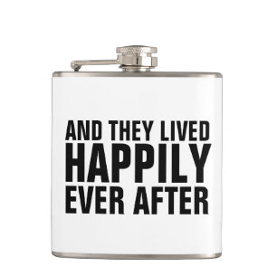 WEDDING gift FLASKS, HAPPILY EVER AFTER Hip Flask