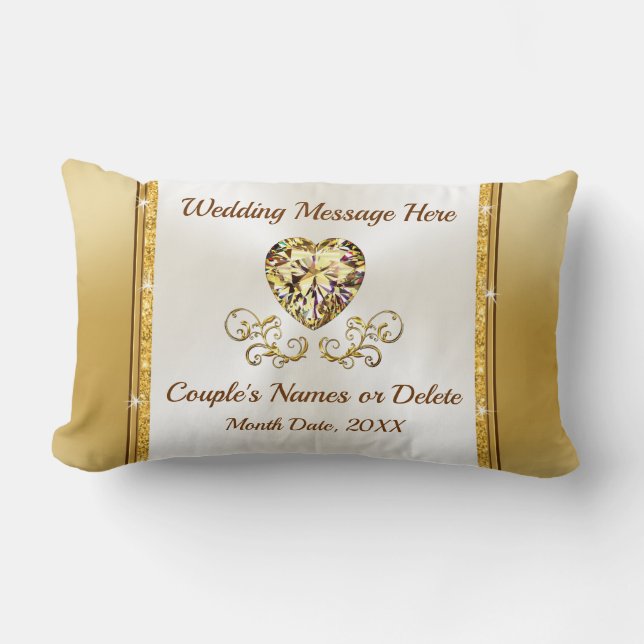 Wedding Gift for Second Marriage Older Couple,  Lumbar Cushion (Front)