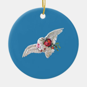 Wedding gift ideas - personalised Doves of Love Ceramic Tree Decoration