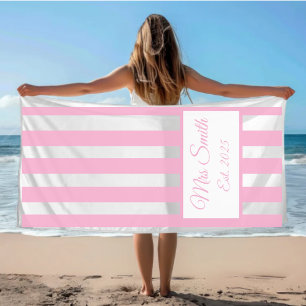 Wedding Gift Mr. and Mrs. Couple Towel, Newlywed Beach Towel