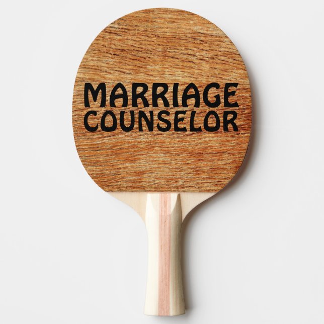 WEDDING GIFT PADDLE, FUNNY, MARRIAGE COUNSELOR PING PONG PADDLE (Front)