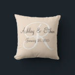 Wedding gift pillow monogrammed<br><div class="desc">A wonderful personalised wedding gift,  monogrammed with the couples names and date.  Also a nice anniversary gift.</div>