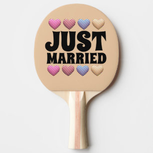 Wedding Gift Ping Pong Paddle, JUST MARRIED Paddle