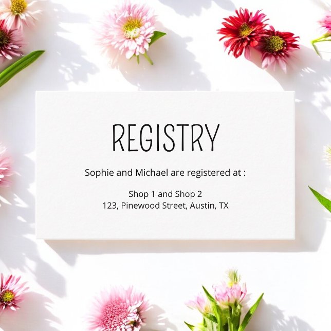 Wedding Gift Registry Black White Enclosure Card (Creator Uploaded)