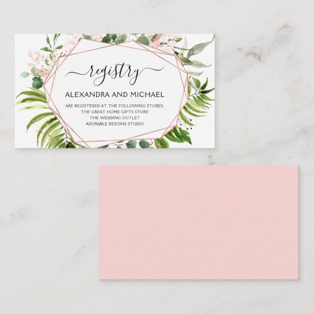 Wedding Gift Registry Eucalyptus Greenery Business Card (Front/Back)