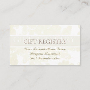 Wedding Gift Registry(w/Plum Moss invites) Enclosure Card