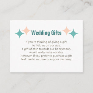 Wedding Gift Request Honeymoon Money Personalised  Enclosure Card