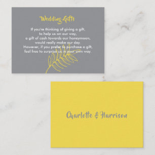 Wedding Gift Request Honeymoon Money Personalised Enclosure Card