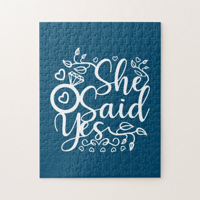 Wedding Gift She Say Yes Jigsaw Puzzle (Vertical)