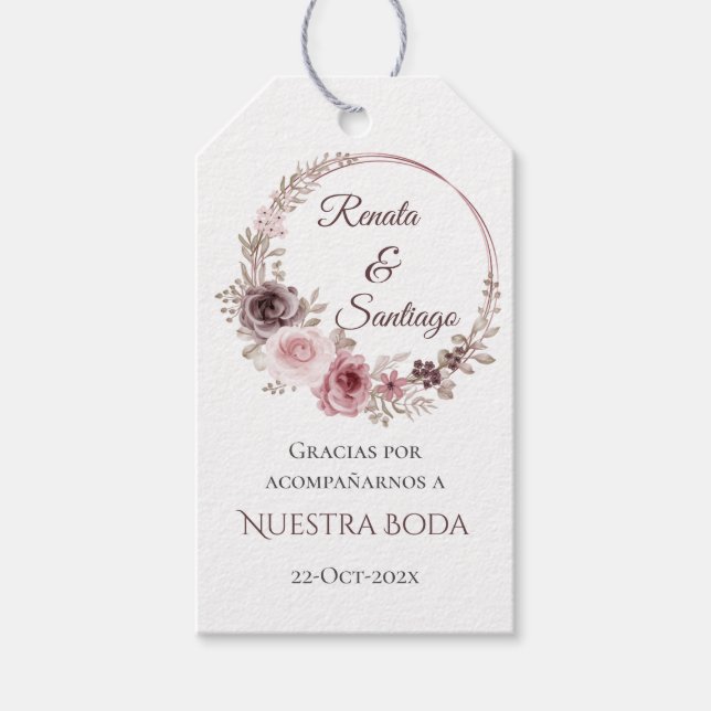 Wedding gift tag in Spanish (Front)
