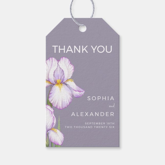 Wedding Gift Tags "Delicate irises" (Front)
