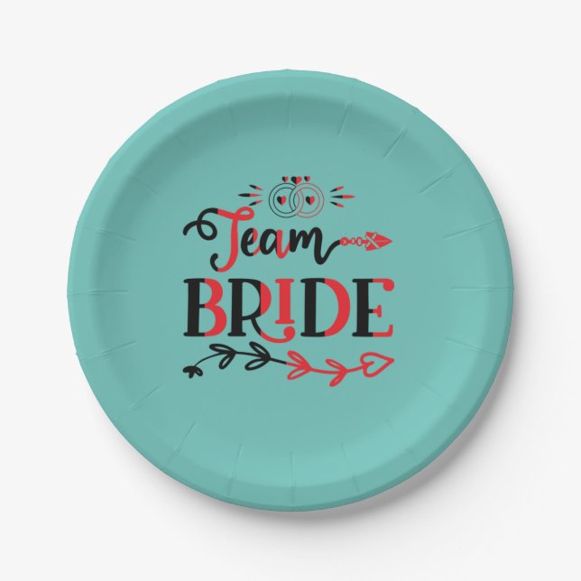 Wedding Gift Team Bride Paper Plate (Front)