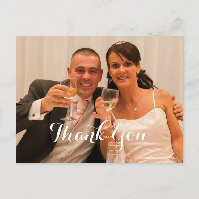 Wedding Gift Thank Personalised Photo Postcard (Front)