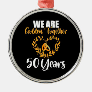 Wedding Gift We Are Golden Together 50 Years Metal Tree Decoration