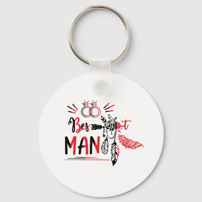 Wedding Gift Wedding Best Man Key Ring (Front)