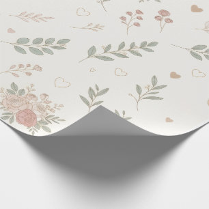 Wedding Gift Wrapping Paper – Elegant Floral Roman