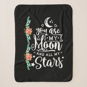 Wedding Gift You Are My Moon And All Stars Sherpa Blanket