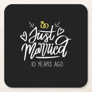 Wedding Gifts 10th Wedding Anniversary Square Paper Coaster