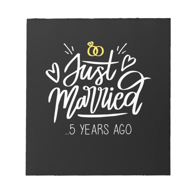 Wedding Gifts | 5th Wedding Anniversary Notepad (Front)