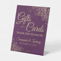 Wedding Gifts & Cards Thank You Plum Purple & Gold