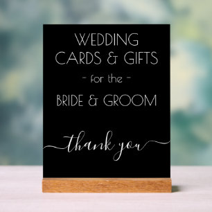 Wedding Gifts Formal Black White Typography  Acrylic Sign