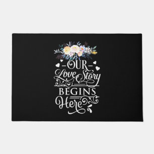Wedding Gifts Our Love Story Begins Here Doormat