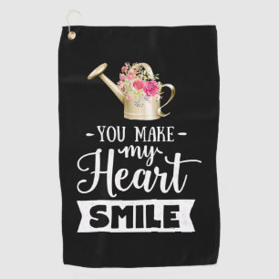 Wedding Gifts You Make My Heart Smile Golf Towel